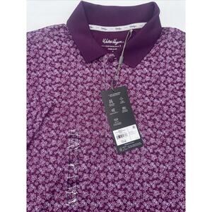 NWT Walter Hagen Men's Performance 11 Dogwood Ditsy Deep Purple Polo Shirt Small